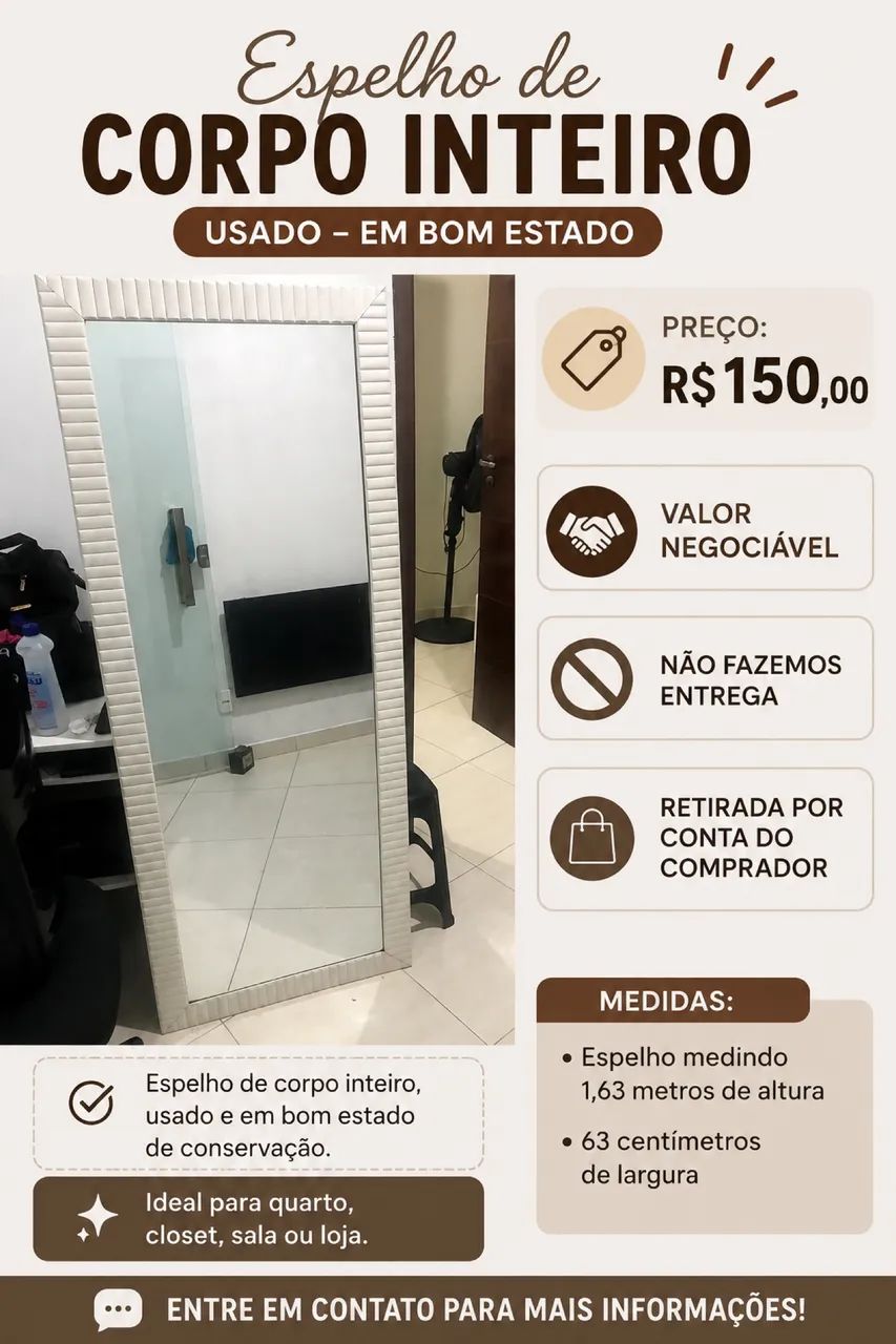 Espelho com moldura branca 