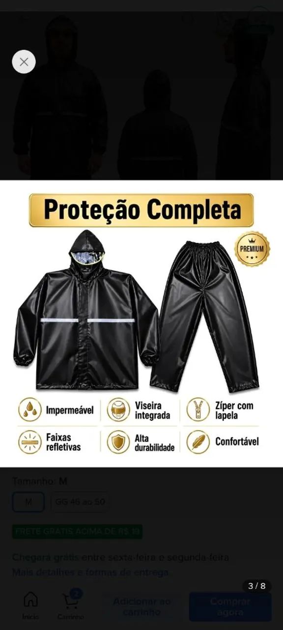 Capa de chuva motoboy  - Foto 2