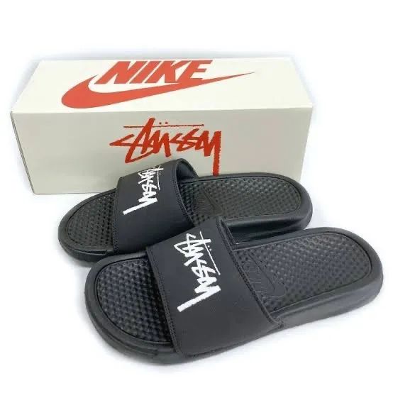 Chinelo Nike benassi Stussy (Preto) - ORIGINAL 