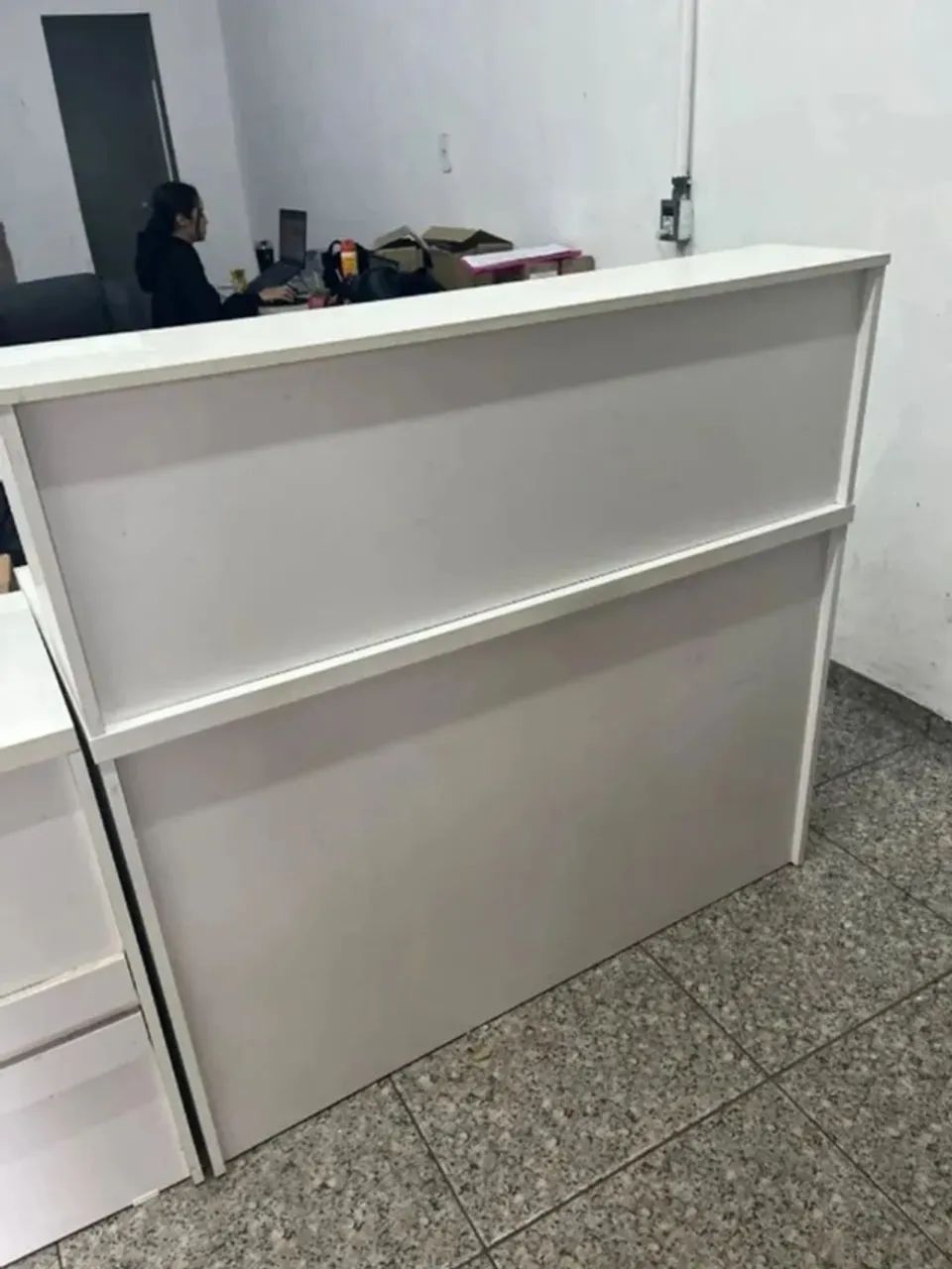 Balcão Atendimento Recepção Consultório Branco MDF Usado - Foto 2