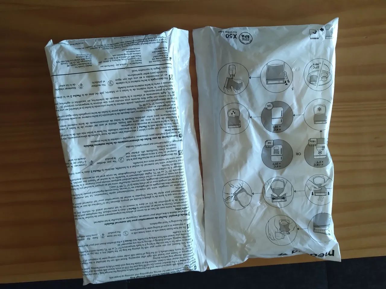 Sacos medela de armazenar leite 