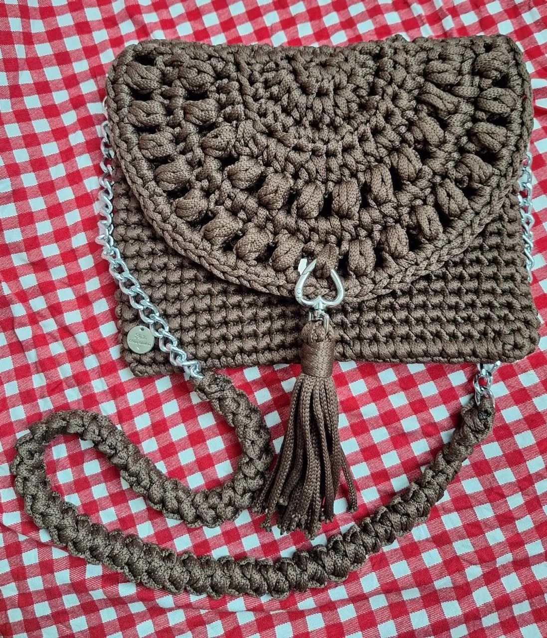 Bolsa crochê com fio náutico  - Foto 3