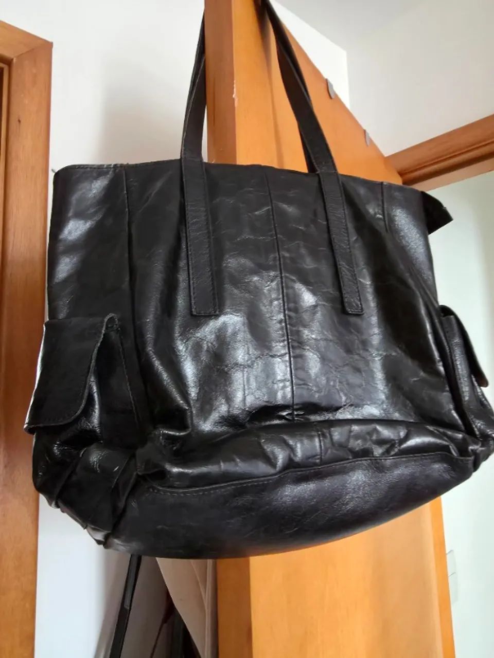 Bolsa de couro preta - Foto 2