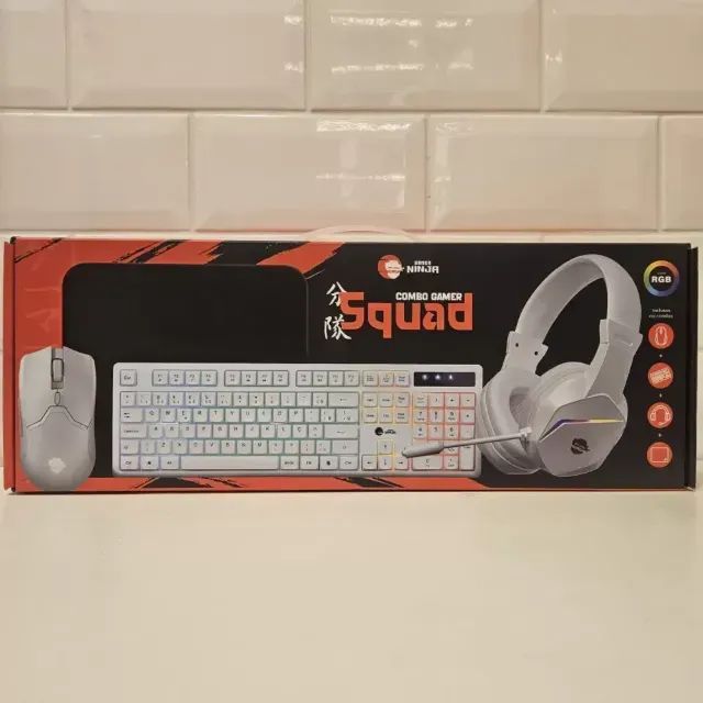 Combo Gamer Ninja Squad - Branco- Novo