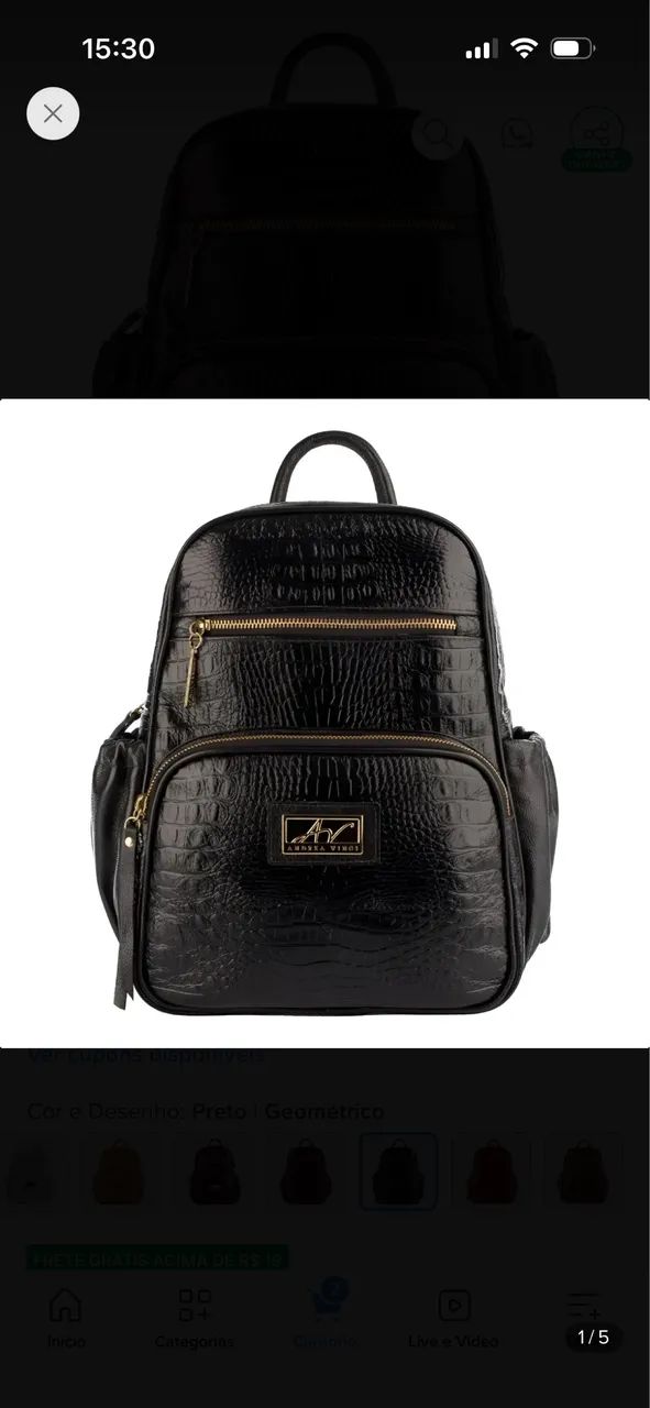 Bolsa de costas de couro legítimo  - Foto 2