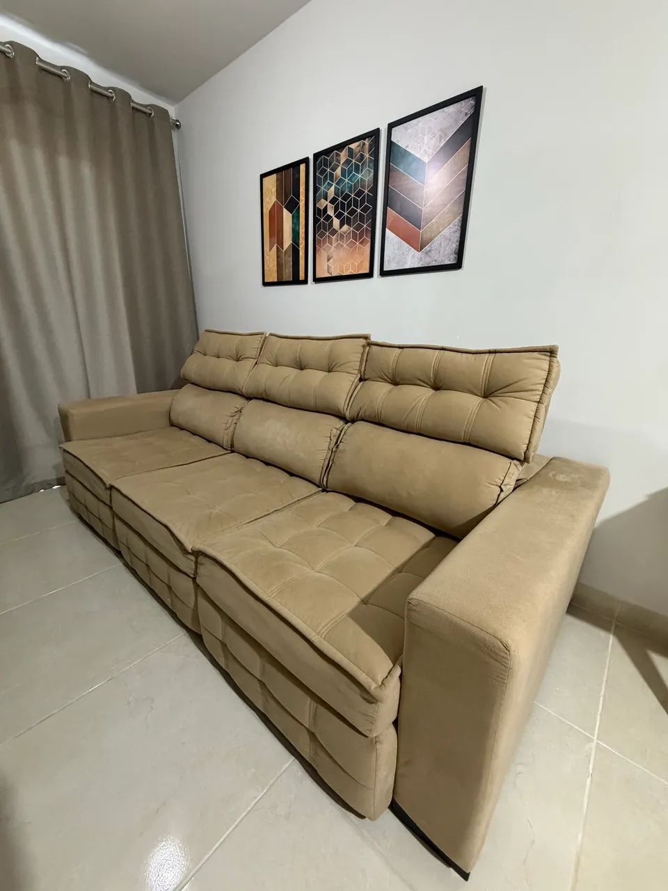 Sofá retrátil Bege  - Foto 3