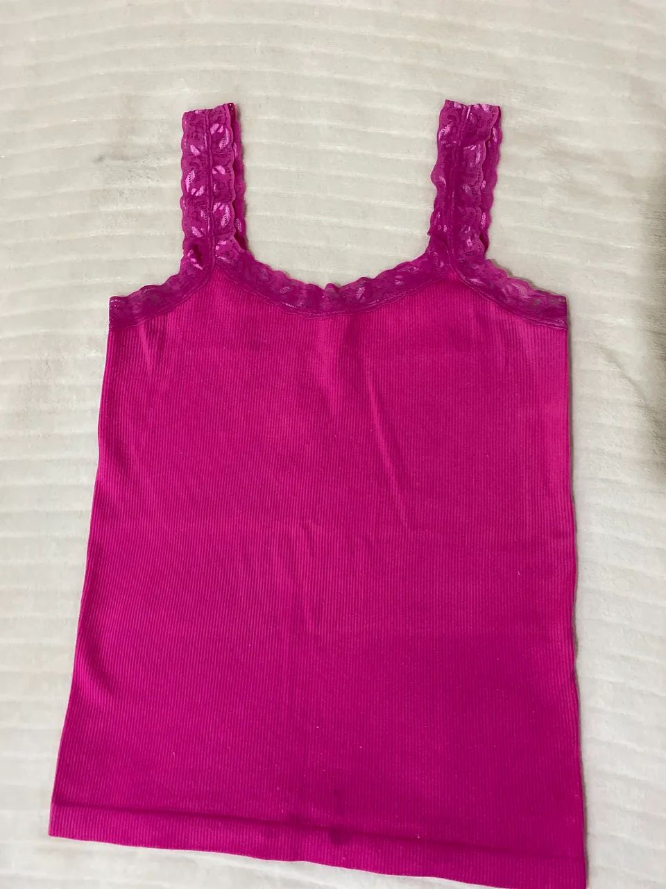 regata de renda rosa (Tamanho M)