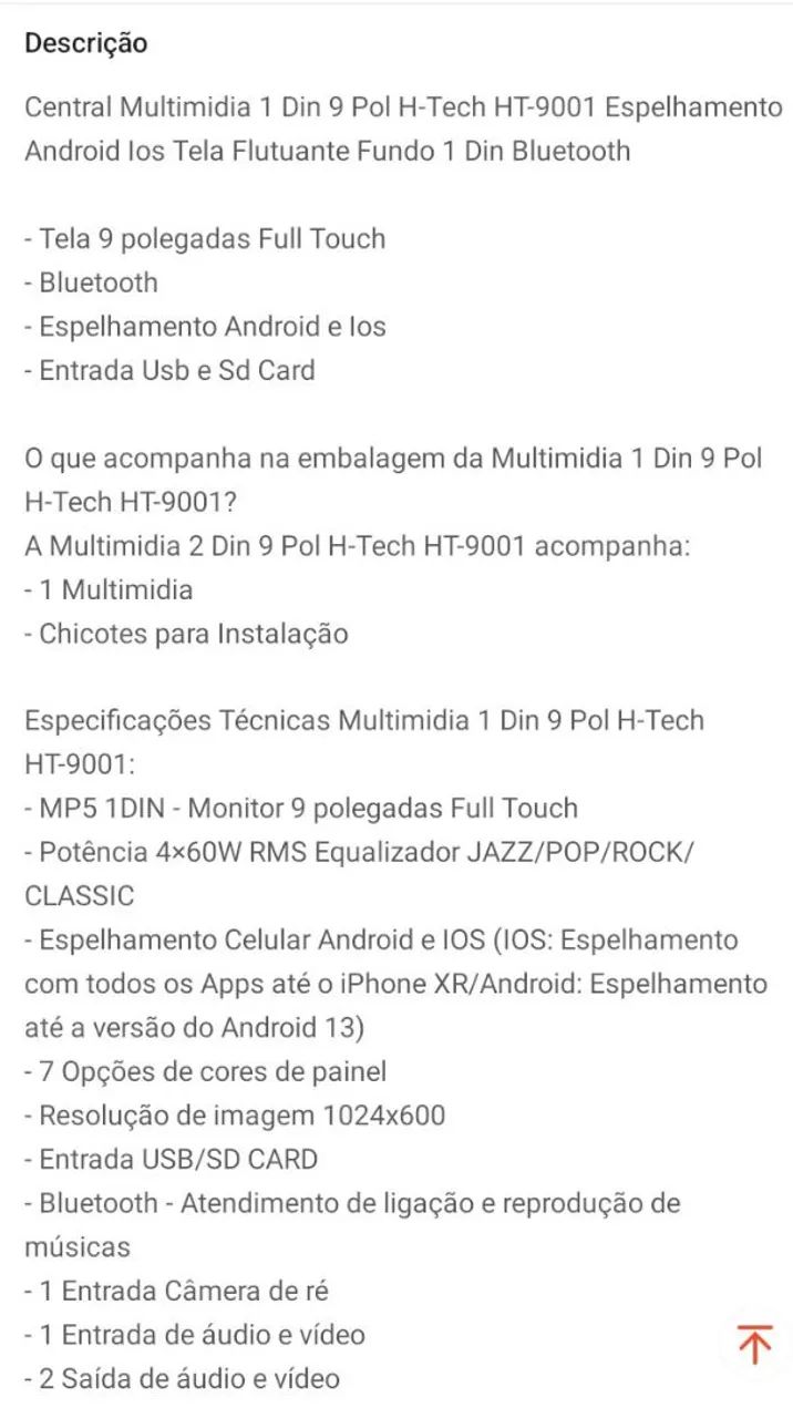 Multimídia 1 Din 9 polegadas+ câmera de ré automotiva  - Foto 3
