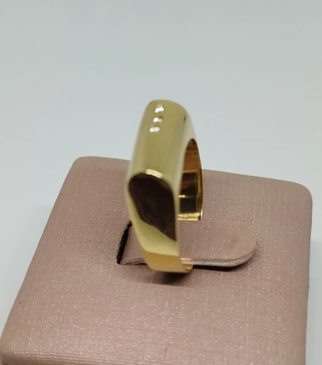 Anel largo, ouro 18k - Diamantes -  aro 17 - Foto 3