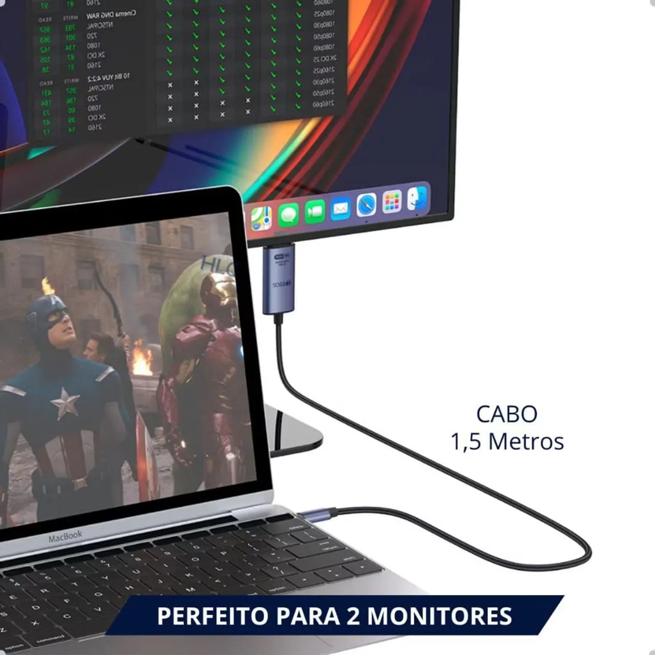 Adaptador Tipo C x HDMI - 4K 60hz 1,5m - Foto 4