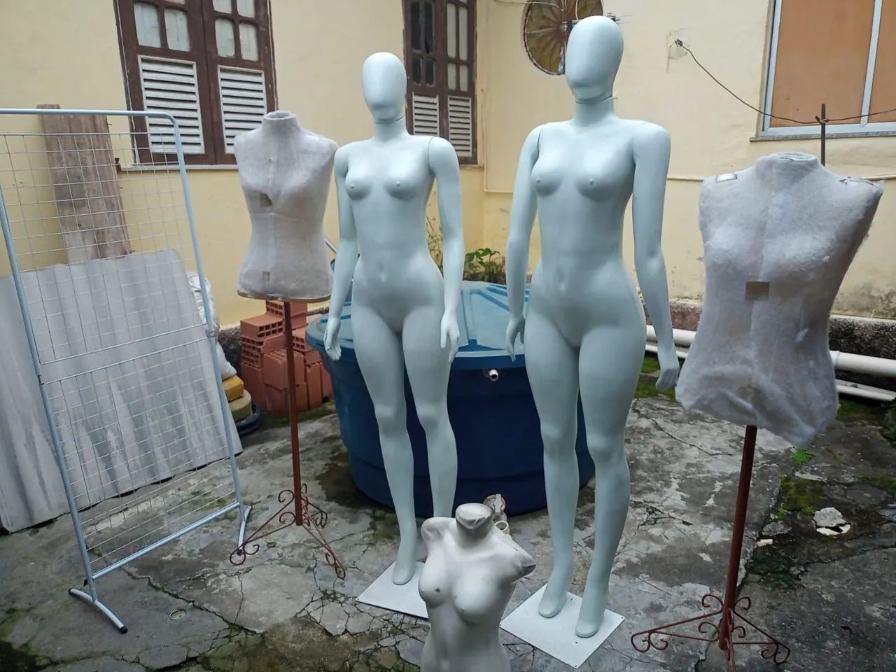 Lote com 5 manequins e arara 