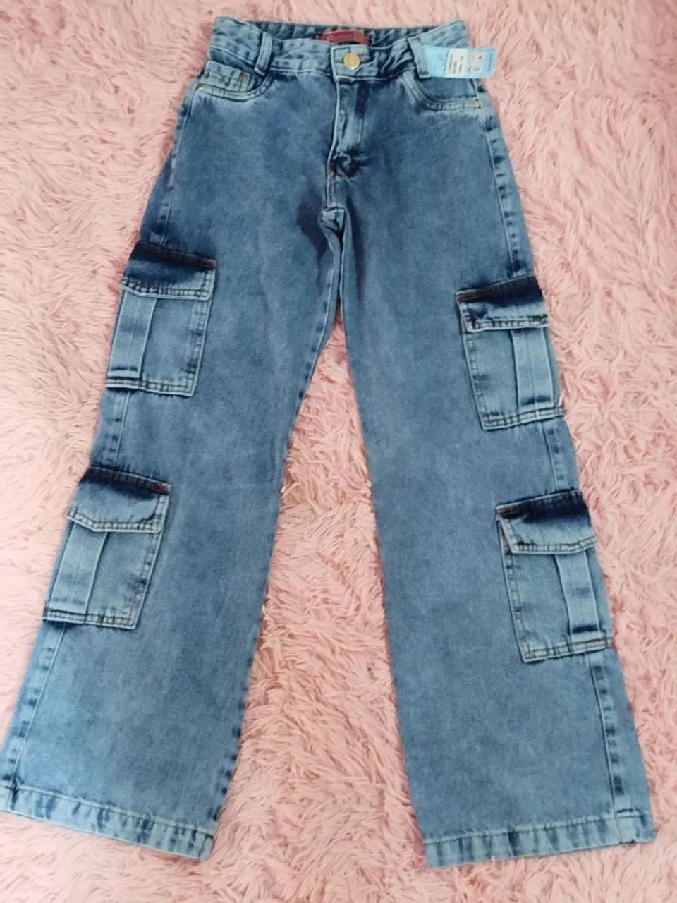 Calça jeans cargo 4 bolsos  - Foto 3
