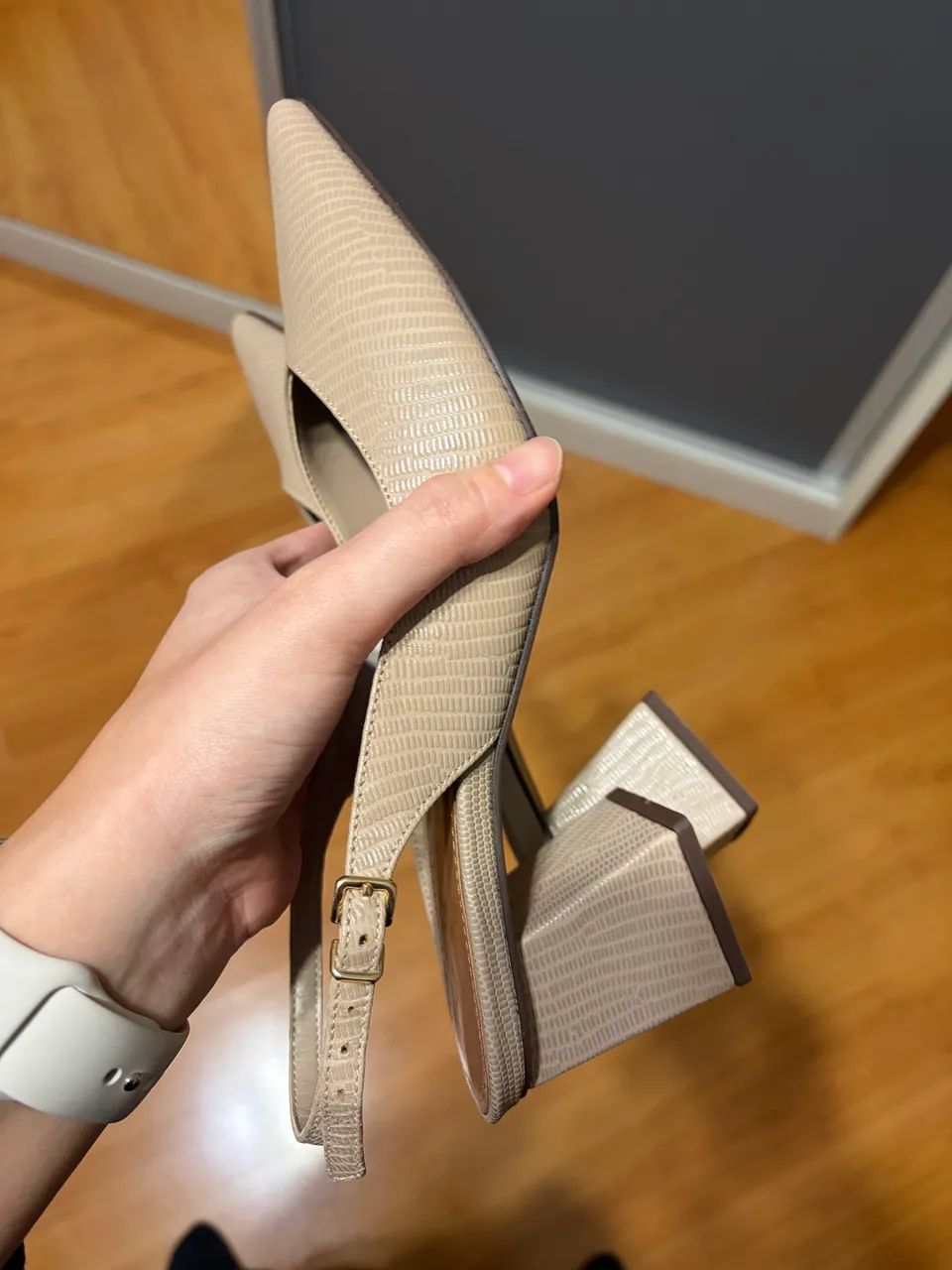 Scarpin Corello Couro Nude - Foto 3