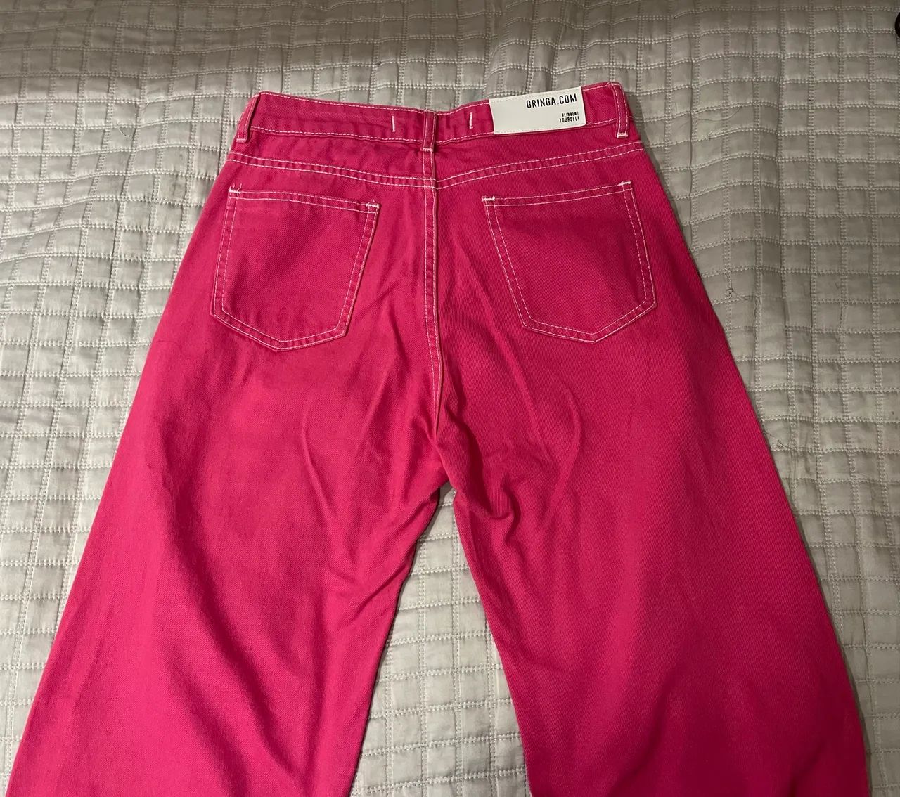 calça jeans pink wide leg - Foto 2