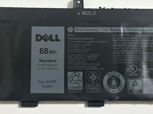 Bateria Dell Inspiron Gamer 15'' G3 G5 G7 Type Mv07r - 68wh Preto