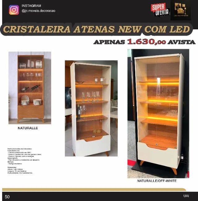 cristaleira athenas new com led