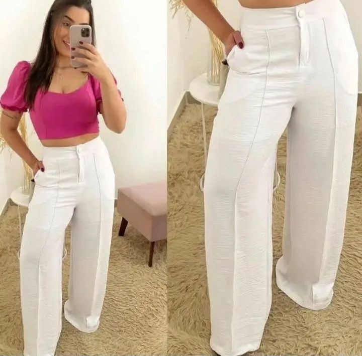 Calça pantalona branca