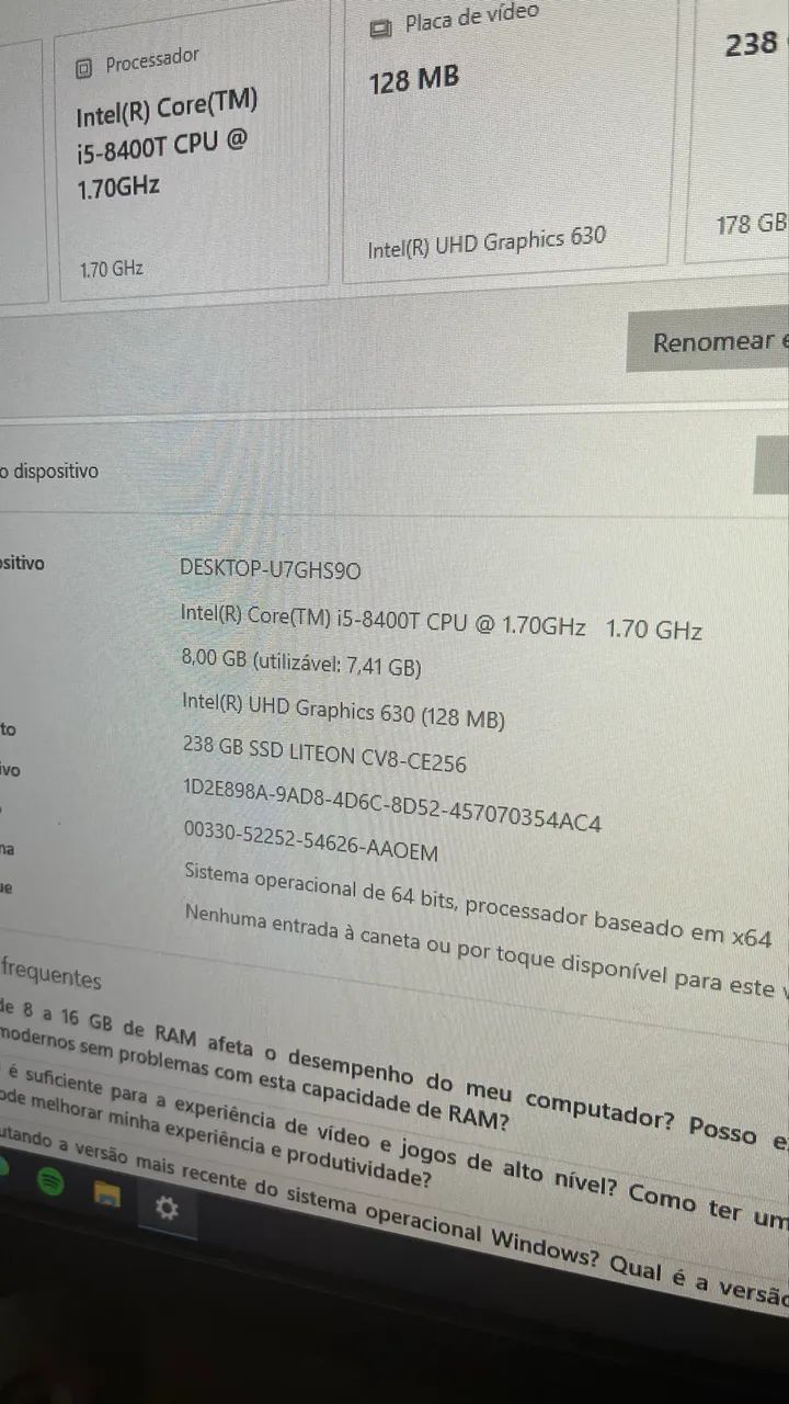 MINI PC I5 8° / 8GB DE RAM / 250GB SSD - Foto 2