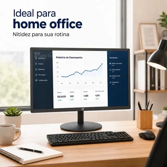 Monitor Led 22 BPC Full HD Preto 75Hz  - Foto 5
