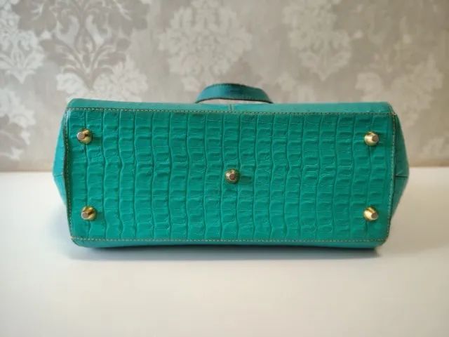 Carmen Steffens Original | Bolsa de Couro Turquesa com Forro Animal Print - Foto 3