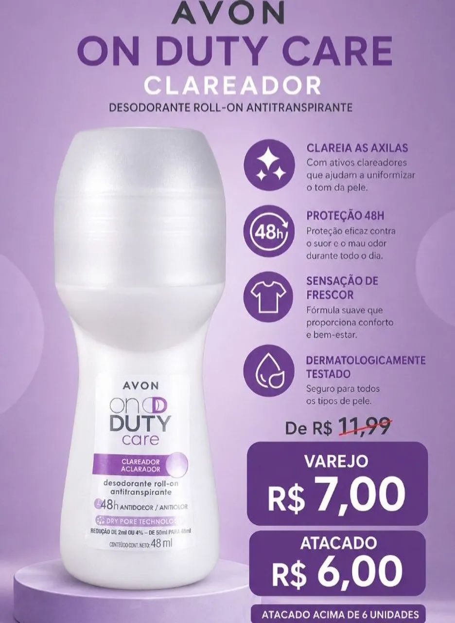 Desodorante roll-on avon clareador 