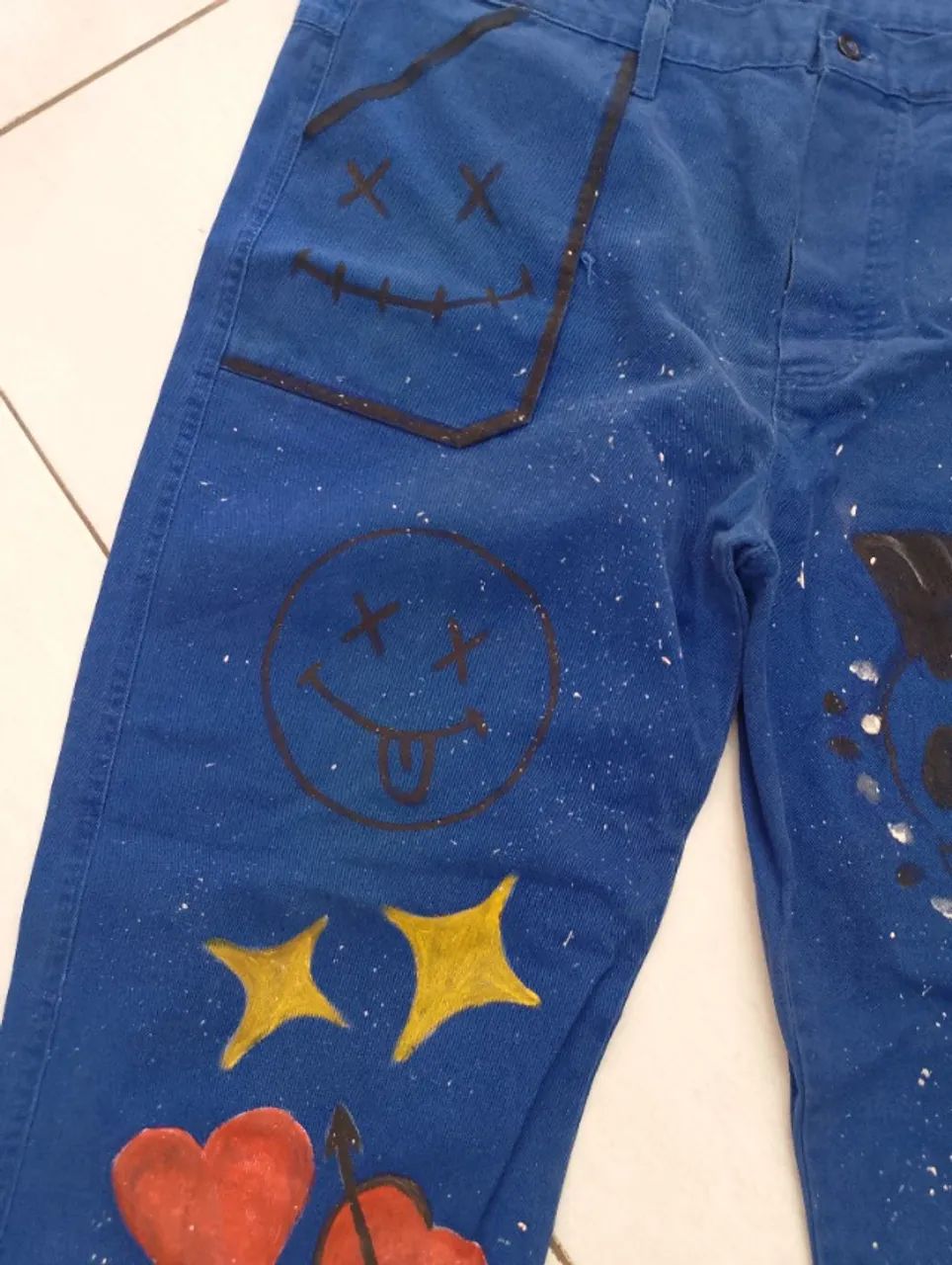 Calça pintada a mão  - Foto 2
