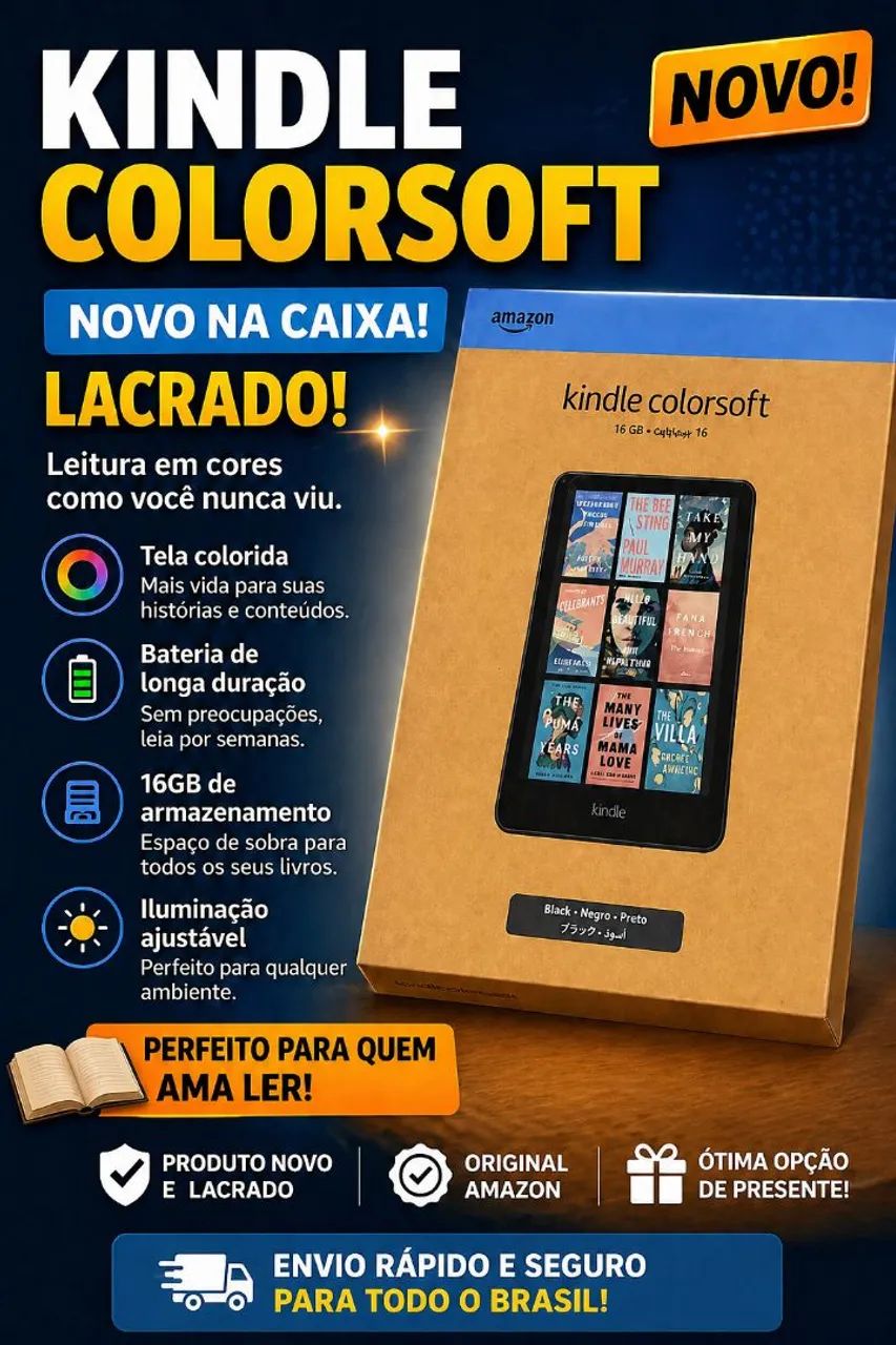 Kindle Colorsoft 16GB novo, lacrado na caixa, original Amazon