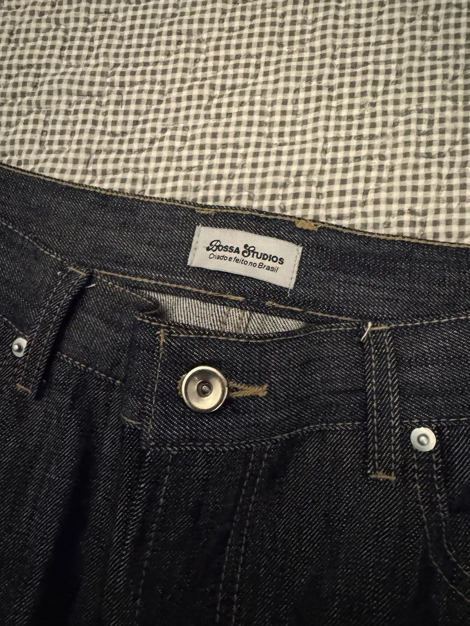 Calça Jeans Reta Wide Raw Denim Bossa Studios - Foto 4