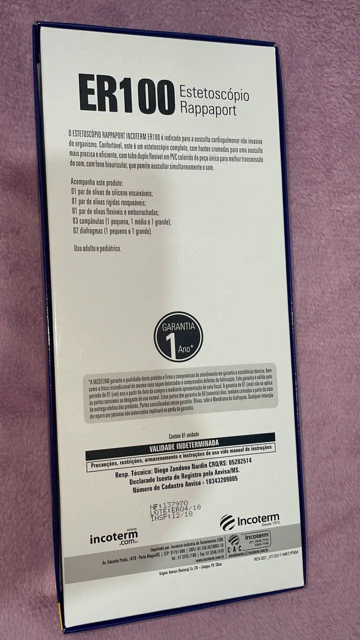 Estetoscópio Incoterm - ER100 - Ótimo Custo Benefício - Foto 2