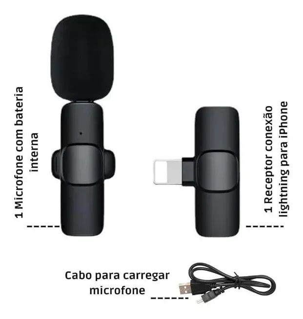 Microfone Lapela Wireless Sem Fio B-Max Android Tipo C - Foto 2