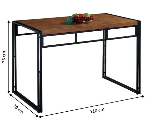 Conjunto de Mesa Wooden com 4 Bancos Preto e Amêndoa em Perfeito Estado - Foto 5