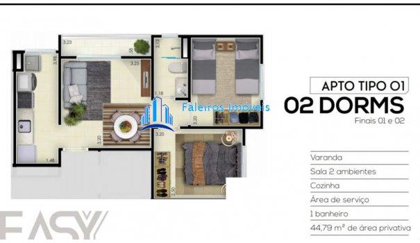 Apartamento 2 dormitórios com sacada e lazer - Apartamento em Lançamentos no bai... - Foto 11