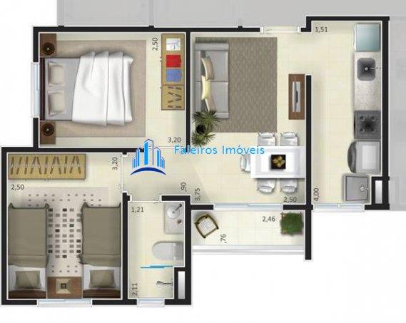 Apartamento de 1 e 2 dormitórios , com sacada e lazer - Apartamento em Lançament... - Foto 9
