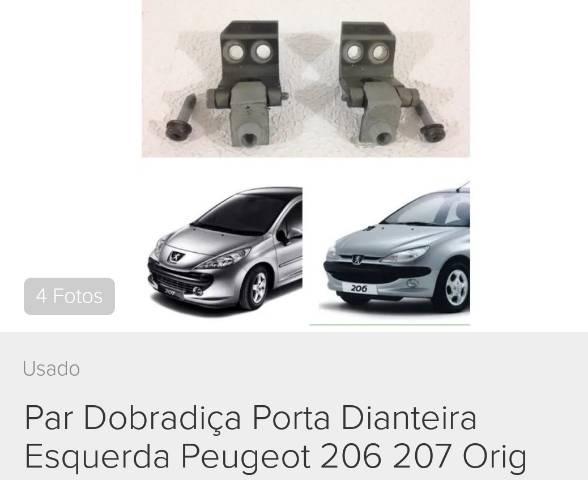 Par Dobradiça Porta Linha Peugeot 206 / 207 Passion / SW Escapede