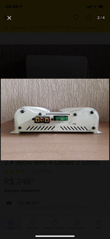 Módulo Amplificador Banda Voxer 2.4 360w Rms 4 Canais 2 Ohms - Foto 2