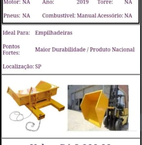 Conchas De Empilhadeiras Pá Carregadeiras Ótimo Custo benefício Na FT Empilhadeiras 