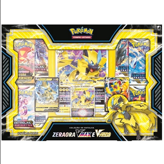 Coleção box baralho de batalha de liga reshiram e charizard gx pikachu e  zekrom gx