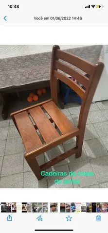 Mesa 6 cadeira de madeira 