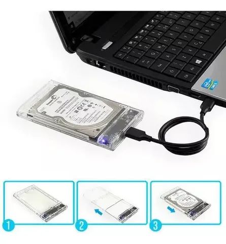 Case Hd 2.5 Usb 3.0 Transparente - Exbom - Foto 2