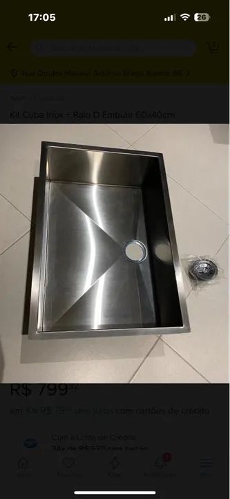 Pia de cozinha em aço inox - Foto 4