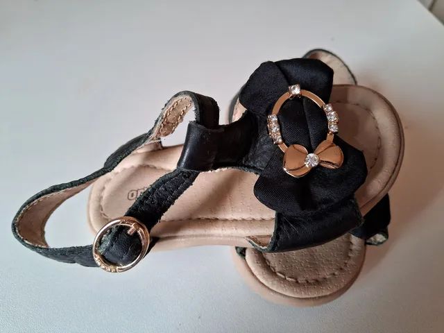 Sandália de Couro Preta Ortopé - Tamanho 19 - Foto 4