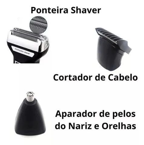 Máquina Shaver 3 em 1 Kemei® Recarregável / Barba / Cabelo / Nariz - Foto 5