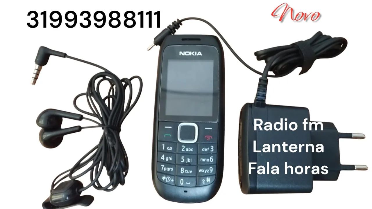 Nokia 1616 desbloqueado e orig ( novo ) falar horas c radio e lanterna