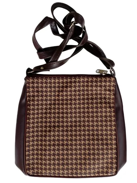 Bolsa Feminina Transversal Tiracolo Pied Poule Marrom 3 Ziper - Foto 2