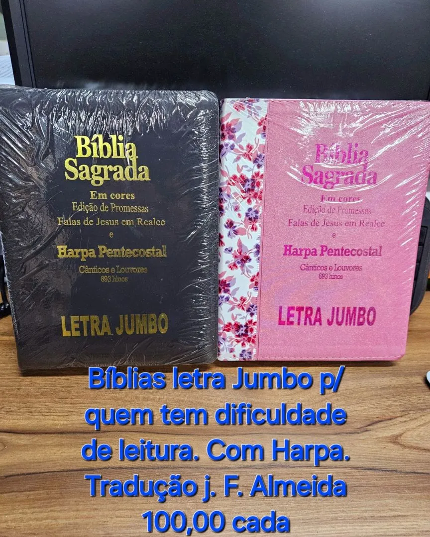 Bíblias Letra Jumbo para Leitura Fácil - Com Harpa Pentecostal