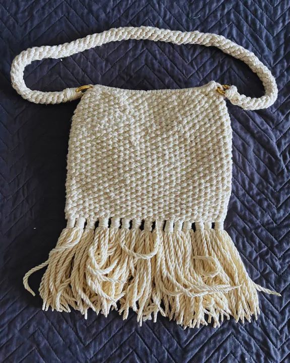 Bolsa de macramê sol e lua - feita à mão - Foto 2