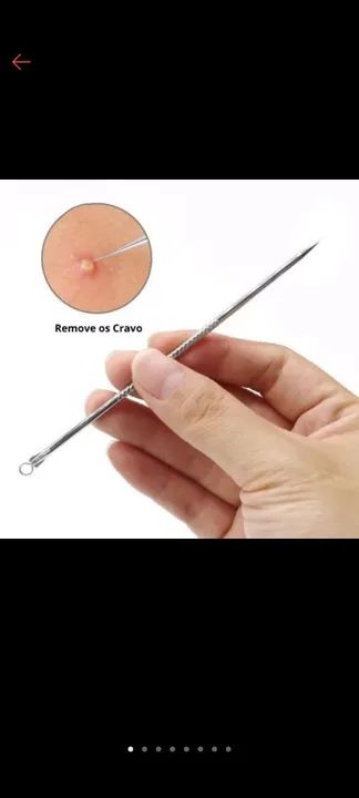 Estojo com 4 Extratores para remoção de cravos e espinhas  - Foto 2