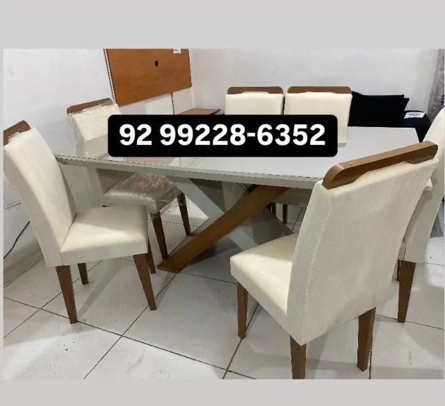Mesa de jantar 6 cadeiras - nova 