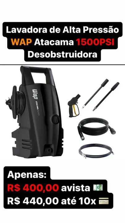 Lavadora Alta Pressão WAP Atacama 1500PSI nova