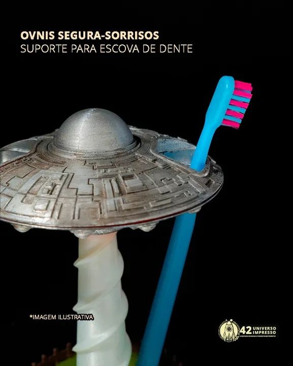 OVNIs Segura-Sorrisos - Suporte para Escova de Dente - Foto 2